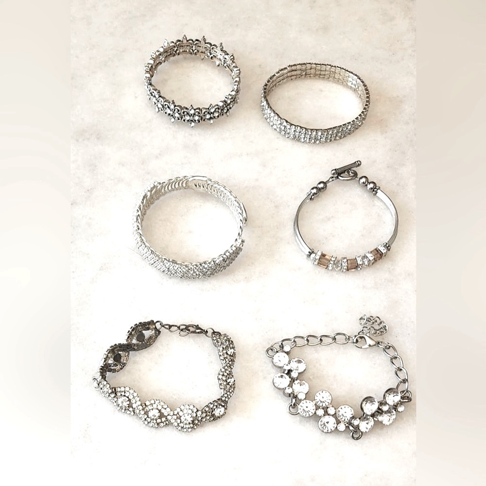 Silver-Toned Bracelet GRAB Bag w/ SIX Bracelets